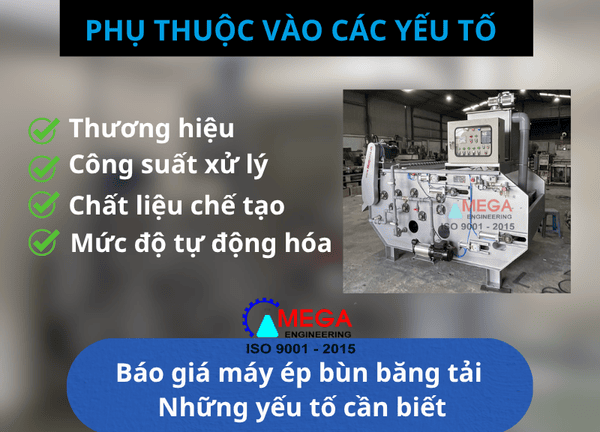 Báo giá máy ép bùn băng tải 2025