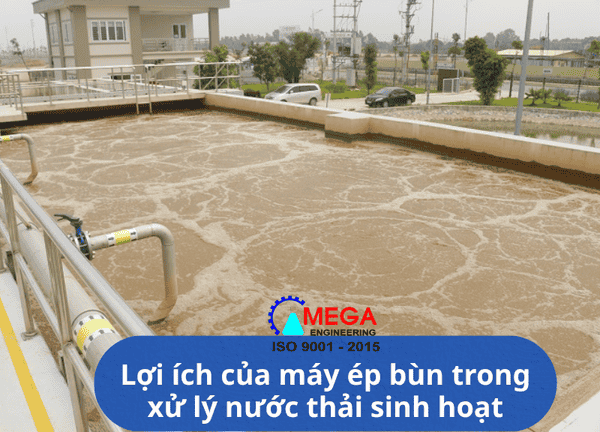 Máy ép bùn xử lý nước thải sinh hoạt khu dân cư