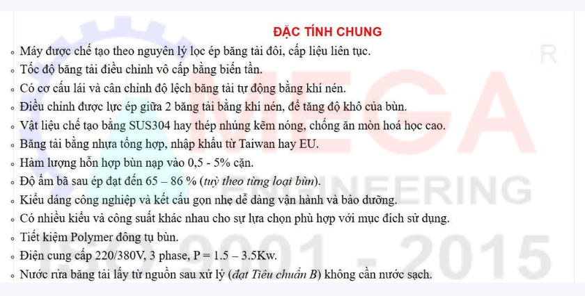 Máy Ép Bùn Băng Tải NSP - 950